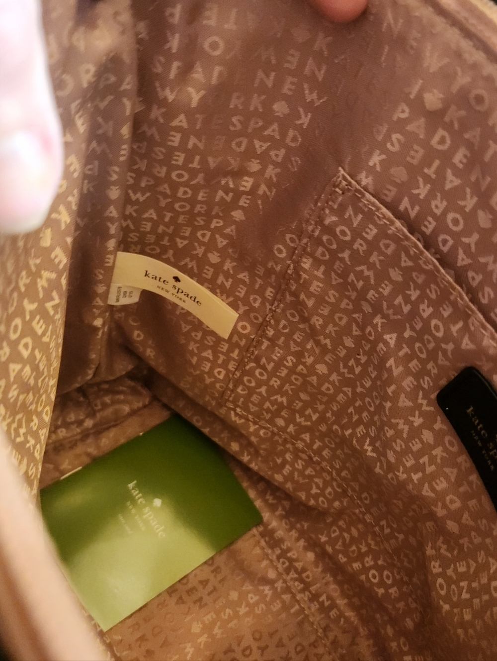 kate spade Rose Gold Glitter Tote with Black Handles NWOT - Picture 3 of 10